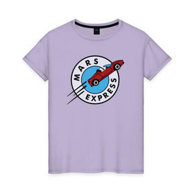 Женская футболка хлопок с принтом Mars Express в Санкт-Петербурге, 100% хлопок | прямой крой, круглый вырез горловины, длина до линии бедер, слегка спущенное плечо | elon musk | spacex | илон маск | космос | марс | спейс икс