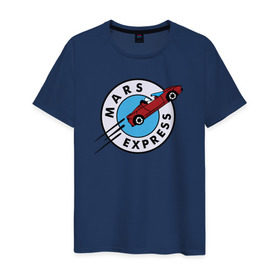 Мужская футболка хлопок с принтом Mars Express в Санкт-Петербурге, 100% хлопок | прямой крой, круглый вырез горловины, длина до линии бедер, слегка спущенное плечо. | Тематика изображения на принте: elon musk | spacex | илон маск | космос | марс | спейс икс