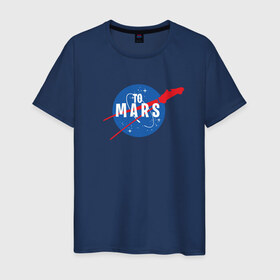 Мужская футболка хлопок с принтом To Mars в Санкт-Петербурге, 100% хлопок | прямой крой, круглый вырез горловины, длина до линии бедер, слегка спущенное плечо. | elon musk | spacex | илон маск | космос | марс | спейс икс