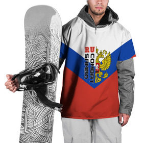 Накидка на куртку 3D с принтом Combat sambo RU в Санкт-Петербурге, 100% полиэстер |  | Тематика изображения на принте: герб | россии | самбо