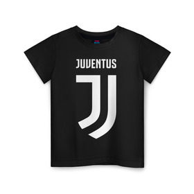 Детская футболка хлопок с принтом Juventus FC в Санкт-Петербурге, 100% хлопок | круглый вырез горловины, полуприлегающий силуэт, длина до линии бедер | football | juventus | soccer | италия | турин | футбольный | ювентус