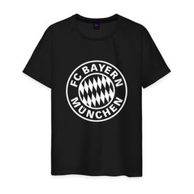 Мужская футболка хлопок с принтом FC Bayern Munchen в Санкт-Петербурге, 100% хлопок | прямой крой, круглый вырез горловины, длина до линии бедер, слегка спущенное плечо. | bayern | football | munchen | бавария | байерн | мюнхен | мюнхенская