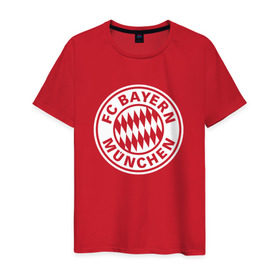 Мужская футболка хлопок с принтом FC Bayern Munchen #2 в Санкт-Петербурге, 100% хлопок | прямой крой, круглый вырез горловины, длина до линии бедер, слегка спущенное плечо. | Тематика изображения на принте: bayern | football | munchen | бавария | байерн | мюнхен | мюнхенская