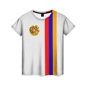 Женская футболка 3D с принтом I Love Armenia в Санкт-Петербурге, 100% полиэфир ( синтетическое хлопкоподобное полотно) | прямой крой, круглый вырез горловины, длина до линии бедер | armenia | армения | герб армении | ереван | флаг армении