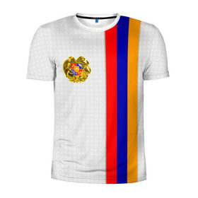 Мужская футболка 3D спортивная с принтом I Love Armenia в Санкт-Петербурге, 100% полиэстер с улучшенными характеристиками | приталенный силуэт, круглая горловина, широкие плечи, сужается к линии бедра | Тематика изображения на принте: armenia | армения | герб армении | ереван | флаг армении