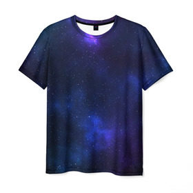 Мужская футболка 3D с принтом Звёздное небо в Санкт-Петербурге, 100% полиэфир | прямой крой, круглый вырез горловины, длина до линии бедер | Тематика изображения на принте: abstraction | cosmos | nebula | space | star | universe | абстракция | вселенная | звезды | космос | мир | планеты