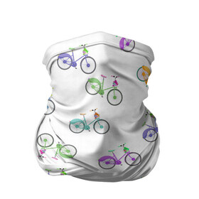 Бандана-труба 3D с принтом Радужные велосипеды в Санкт-Петербурге, 100% полиэстер, ткань с особыми свойствами — Activecool | плотность 150‒180 г/м2; хорошо тянется, но сохраняет форму | 