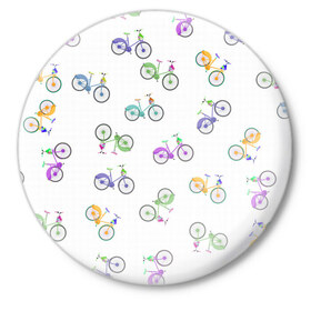 Значок с принтом Радужные велосипеды в Санкт-Петербурге,  металл | круглая форма, металлическая застежка в виде булавки | 