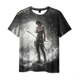 Мужская футболка 3D с принтом Tomb Raider в Санкт-Петербурге, 100% полиэфир | прямой крой, круглый вырез горловины, длина до линии бедер | croft | lara | raider | tomb | гробниц | игра | крофт | лара | расхитительница