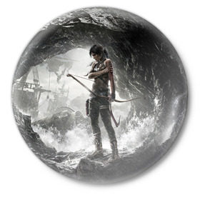 Значок с принтом Tomb Raider в Санкт-Петербурге,  металл | круглая форма, металлическая застежка в виде булавки | croft | lara | raider | tomb | гробниц | игра | крофт | лара | расхитительница