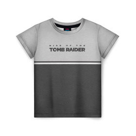 Детская футболка 3D с принтом Rise of the Tomb Raider в Санкт-Петербурге, 100% гипоаллергенный полиэфир | прямой крой, круглый вырез горловины, длина до линии бедер, чуть спущенное плечо, ткань немного тянется | Тематика изображения на принте: croft | lara | raider | tomb | гробниц | игра | крофт | лара | расхитительница