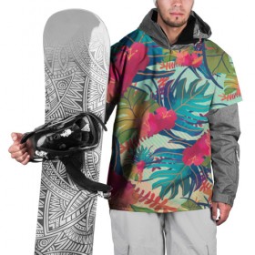 Накидка на куртку 3D с принтом Тропический в Санкт-Петербурге, 100% полиэстер |  | весна | джунгли | для весны | для лета | лес | лето | листья | текстура | тропики | цветы