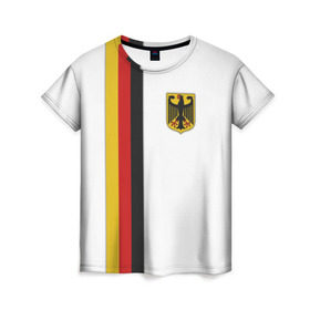 Женская футболка 3D с принтом I Love Germany в Санкт-Петербурге, 100% полиэфир ( синтетическое хлопкоподобное полотно) | прямой крой, круглый вырез горловины, длина до линии бедер | 