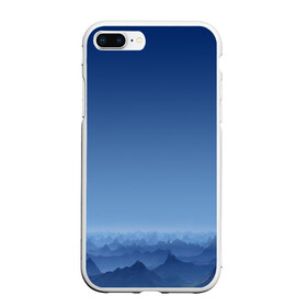Чехол для iPhone 7Plus/8 Plus матовый с принтом Blue Mountains в Санкт-Петербурге, Силикон | Область печати: задняя сторона чехла, без боковых панелей | вид | горы | ночь | пейзаж | природа | синий | скалы | сумерки | туман | утро