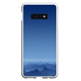 Чехол для Samsung S10E с принтом Blue Mountains в Санкт-Петербурге, Силикон | Область печати: задняя сторона чехла, без боковых панелей | вид | горы | ночь | пейзаж | природа | синий | скалы | сумерки | туман | утро