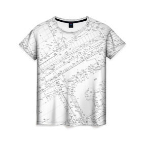 Женская футболка 3D с принтом Топография_01 в Санкт-Петербурге, 100% полиэфир ( синтетическое хлопкоподобное полотно) | прямой крой, круглый вырез горловины, длина до линии бедер | survey | геодезист | геодезия | топография