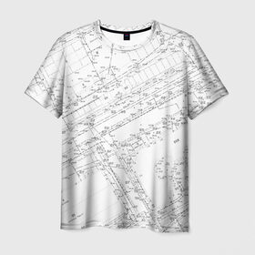 Мужская футболка 3D с принтом Топография_01 в Санкт-Петербурге, 100% полиэфир | прямой крой, круглый вырез горловины, длина до линии бедер | survey | геодезист | геодезия | топография