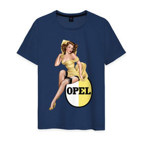Мужская футболка хлопок с принтом Pin-Up Girls в Санкт-Петербурге, 100% хлопок | прямой крой, круглый вырез горловины, длина до линии бедер, слегка спущенное плечо. | opel | pin up girls | опель