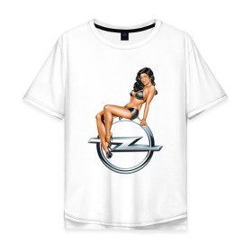 Мужская футболка хлопок Oversize с принтом Pin-Up Girls Opel в Санкт-Петербурге, 100% хлопок | свободный крой, круглый ворот, “спинка” длиннее передней части | 