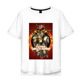 Мужская футболка хлопок Oversize с принтом Five Finger Death Punch 2 в Санкт-Петербурге, 100% хлопок | свободный крой, круглый ворот, “спинка” длиннее передней части | Тематика изображения на принте: 5fdp | ffdp | five finger death punch