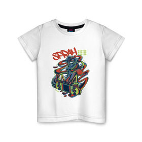 Детская футболка хлопок с принтом Граффити в Санкт-Петербурге, 100% хлопок | круглый вырез горловины, полуприлегающий силуэт, длина до линии бедер | графити | кислота | психоделика | скейт | скейтборд | спрей