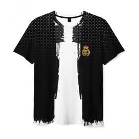 Мужская футболка 3D с принтом Real Madrid sport uniform colo в Санкт-Петербурге, 100% полиэфир | прямой крой, круглый вырез горловины, длина до линии бедер | 