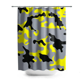 Штора 3D для ванной с принтом Yellow camouflage в Санкт-Петербурге, 100% полиэстер | плотность материала — 100 г/м2. Стандартный размер — 146 см х 180 см. По верхнему краю — пластиковые люверсы для креплений. В комплекте 10 пластиковых колец | camouflage | камуфляж | комуфляж