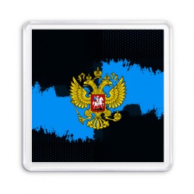 Магнит 55*55 с принтом RUSSIA blue collection 2018 в Санкт-Петербурге, Пластик | Размер: 65*65 мм; Размер печати: 55*55 мм | 