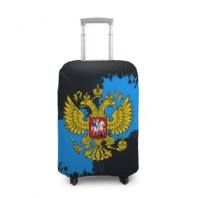 Чехол для чемодана 3D с принтом RUSSIA blue collection 2018 в Санкт-Петербурге, 86% полиэфир, 14% спандекс | двустороннее нанесение принта, прорези для ручек и колес | 
