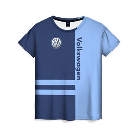 Женская футболка 3D с принтом Volkswagen в Санкт-Петербурге, 100% полиэфир ( синтетическое хлопкоподобное полотно) | прямой крой, круглый вырез горловины, длина до линии бедер | volkswagen | авто | автомобиль | вольксваген | лого | машина | фолькс ваген | фольксваген | эмблема