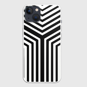 Чехол для iPhone 13 с принтом Кибер Зебра в Санкт-Петербурге,  |  | black and white stripes | geometry | vest | zebra | геометрия | зебра | тельняшка | черно белая полоска