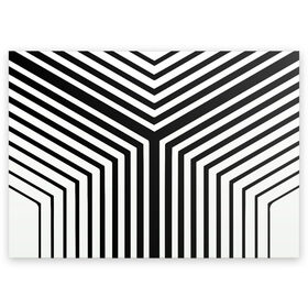 Поздравительная открытка с принтом Кибер Зебра в Санкт-Петербурге, 100% бумага | плотность бумаги 280 г/м2, матовая, на обратной стороне линовка и место для марки
 | black and white stripes | geometry | vest | zebra | геометрия | зебра | тельняшка | черно белая полоска
