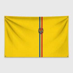 Флаг-баннер с принтом Молдавия лента с гербом в Санкт-Петербурге, 100% полиэстер | размер 67 х 109 см, плотность ткани — 95 г/м2; по краям флага есть четыре люверса для крепления | md | mda | moldova | азия | герб | государство | знак | кишинёв | молдаване | молдавия | молдавский | молдова | надпись | патриот | полосы | республика | символ | снг | страна | флаг | флага | цвета