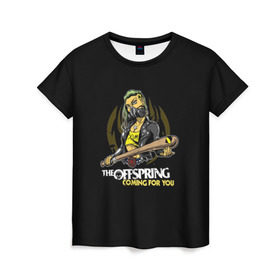 Женская футболка 3D с принтом The Offspring, coming for you в Санкт-Петербурге, 100% полиэфир ( синтетическое хлопкоподобное полотно) | прямой крой, круглый вырез горловины, длина до линии бедер | the offspring | офспринг | оффспринг | рок