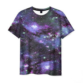 Мужская футболка 3D с принтом Sky nebula в Санкт-Петербурге, 100% полиэфир | прямой крой, круглый вырез горловины, длина до линии бедер | abstraction | cosmos | nebula | space | star | universe | абстракция | вселенная | звезды | космос | мир | планеты