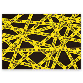Поздравительная открытка с принтом Police Caution в Санкт-Петербурге, 100% бумага | плотность бумаги 280 г/м2, матовая, на обратной стороне линовка и место для марки
 | опасность | опасный | осторожный | полосы | текстура