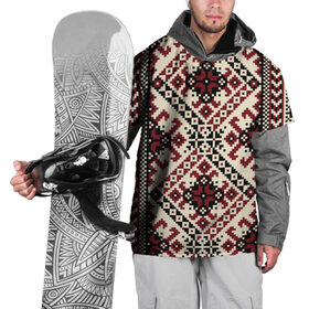 Накидка на куртку 3D с принтом Славянский орнамент белый в Санкт-Петербурге, 100% полиэстер |  | Тематика изображения на принте: русь | старинный | традиция | узор