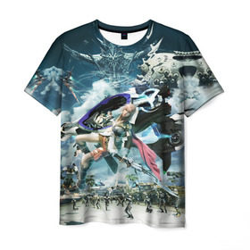 Мужская футболка 3D с принтом Final Fantasy XIII в Санкт-Петербурге, 100% полиэфир | прямой крой, круглый вырез горловины, длина до линии бедер | 