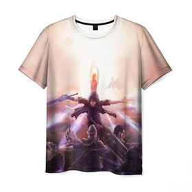 Мужская футболка 3D с принтом Final Fantasy XV в Санкт-Петербурге, 100% полиэфир | прямой крой, круглый вырез горловины, длина до линии бедер | 