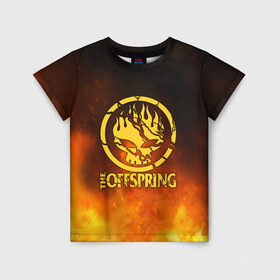 Детская футболка 3D с принтом The Offspring в Санкт-Петербурге, 100% гипоаллергенный полиэфир | прямой крой, круглый вырез горловины, длина до линии бедер, чуть спущенное плечо, ткань немного тянется | the offspring | офспринг | оффспринг | рок
