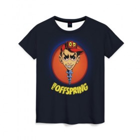 Женская футболка 3D с принтом The Offspring в Санкт-Петербурге, 100% полиэфир ( синтетическое хлопкоподобное полотно) | прямой крой, круглый вырез горловины, длина до линии бедер | 