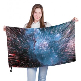 Флаг 3D с принтом Космический фон в Санкт-Петербурге, 100% полиэстер | плотность ткани — 95 г/м2, размер — 67 х 109 см. Принт наносится с одной стороны | abstraction | cosmos | nebula | space | star | universe | абстракция | вселенная | звезды | космос | мир | планеты