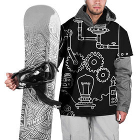 Накидка на куртку 3D с принтом Стиль стимпанк в Санкт-Петербурге, 100% полиэстер |  | Тематика изображения на принте: будущие | наука | прошлое | стимпанк | фантастика