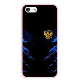 Чехол для iPhone 5/5S матовый с принтом Russia-sport collection BLUE в Санкт-Петербурге, Силикон | Область печати: задняя сторона чехла, без боковых панелей | abstraction | grunge | russia | sport | абстракция | герб | краска | русский | символика рф | спорт | спортивный | триколор | униформа | форма | я русский