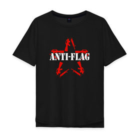 Мужская футболка хлопок Oversize с принтом Anti-Flag в Санкт-Петербурге, 100% хлопок | свободный крой, круглый ворот, “спинка” длиннее передней части | Тематика изображения на принте: american | attraction | dead | hardcore | not | punk | punks | rock | альтернатива | анти | группа | панк | рок | стрит | флаг