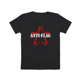 Детская футболка хлопок с принтом Anti-Flag в Санкт-Петербурге, 100% хлопок | круглый вырез горловины, полуприлегающий силуэт, длина до линии бедер | american | attraction | dead | hardcore | not | punk | punks | rock | альтернатива | анти | группа | панк | рок | стрит | флаг