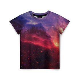 Детская футболка 3D с принтом Звездная ночь в Санкт-Петербурге, 100% гипоаллергенный полиэфир | прямой крой, круглый вырез горловины, длина до линии бедер, чуть спущенное плечо, ткань немного тянется | abstraction | cosmos | nebula | space | star | universe | абстракция | вселенная | звезды | космос | мир | планеты