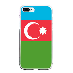 Чехол для iPhone 7Plus/8 Plus матовый с принтом Азербайджан в Санкт-Петербурге, Силикон | Область печати: задняя сторона чехла, без боковых панелей | azerbaijan | azrbaycan | звезда | ислам | полумесяц | флаг