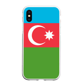 Чехол для iPhone XS Max матовый с принтом Азербайджан в Санкт-Петербурге, Силикон | Область печати: задняя сторона чехла, без боковых панелей | azerbaijan | azrbaycan | звезда | ислам | полумесяц | флаг