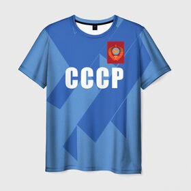 Мужская футболка 3D с принтом Лев Яшин ретро в Санкт-Петербурге, 100% полиэфир | прямой крой, круглый вырез горловины, длина до линии бедер | вратарь | золотой | легенда | мира | мяч | россия | ссср | чемпионат | яшин